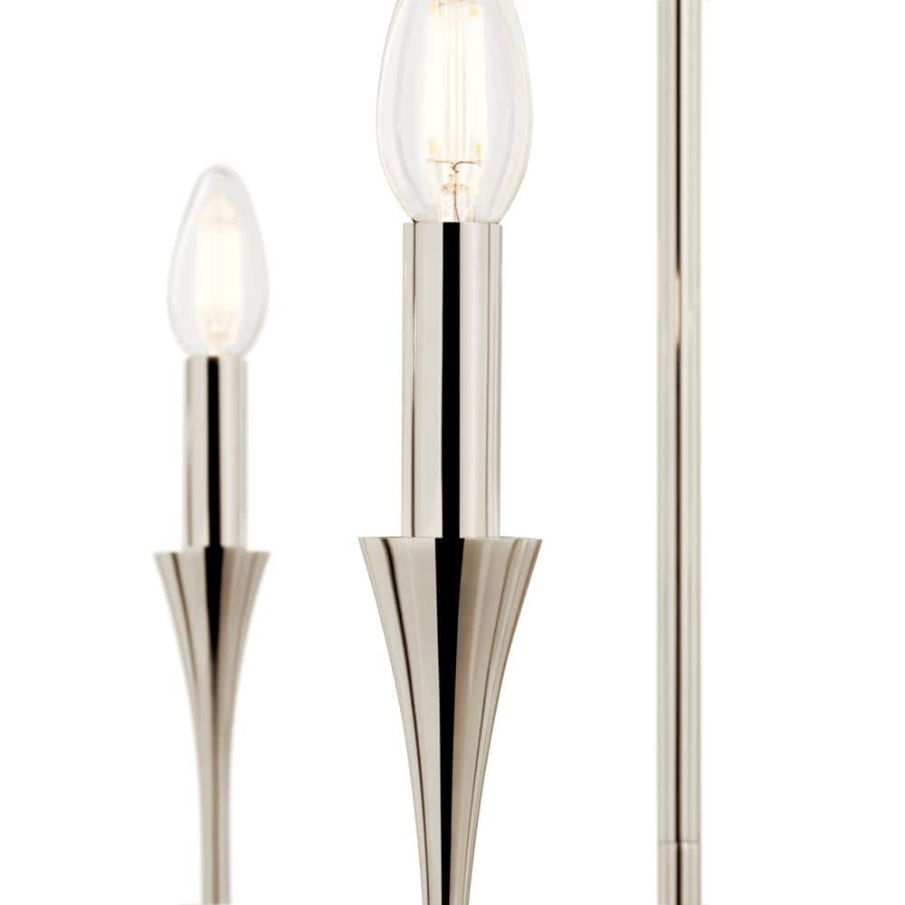 Polished Nickel 5-Light Modern Chandelier with Tapered Accents