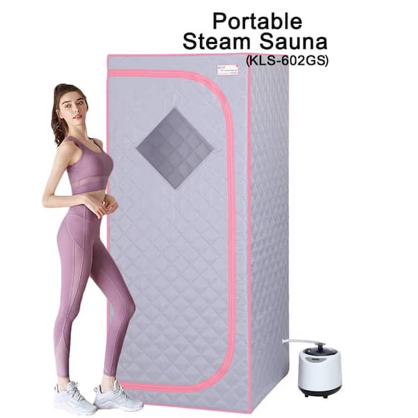 cadeninc 1-Person Gray Full Body Steam Portable Sauna Tent with