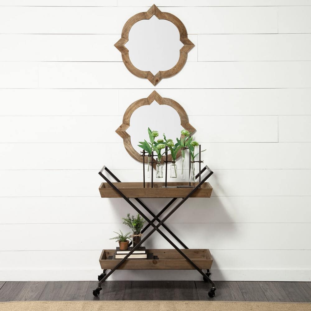Argonne Natural Pine Wood Full-Length Square Wall Mirror