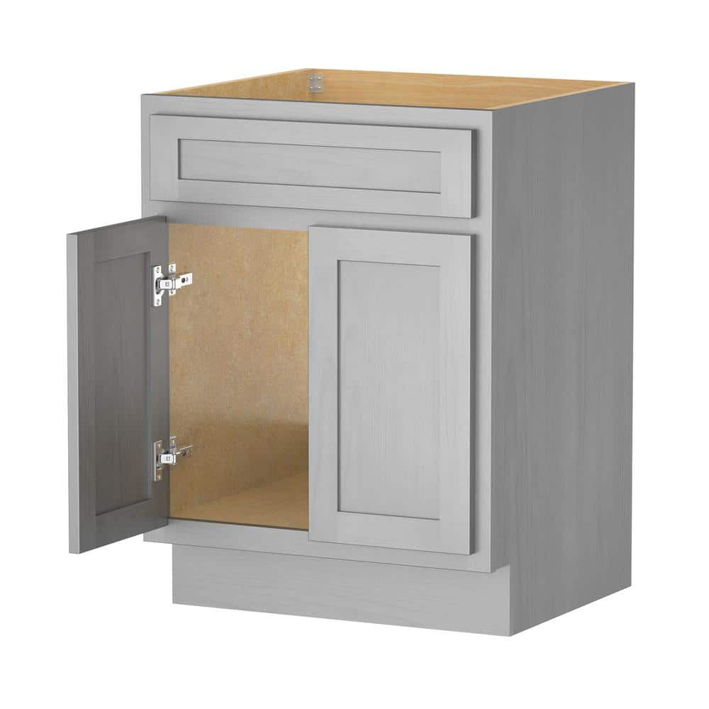 Silver 24" Double Shutter Door Bathroom Vanity Cabinet