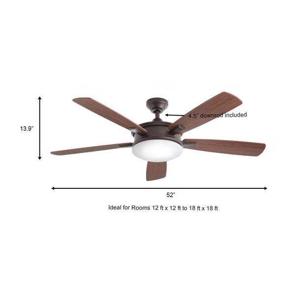 LED Indoor Oiled-Rubbed Bronze Ceiling Fan Replacement Parts Daylesford 52 in 
