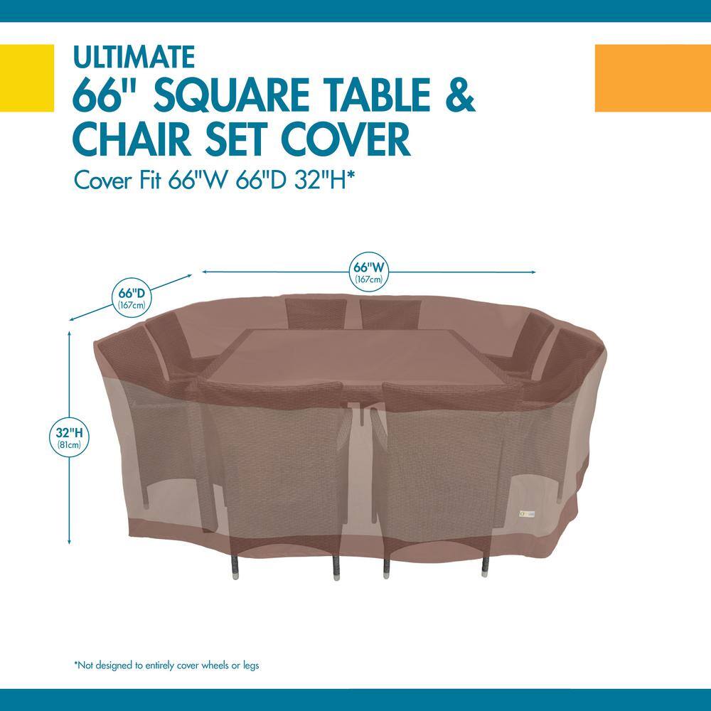 Ultimate Beige and Brown Olefin Square Patio Furniture Cover
