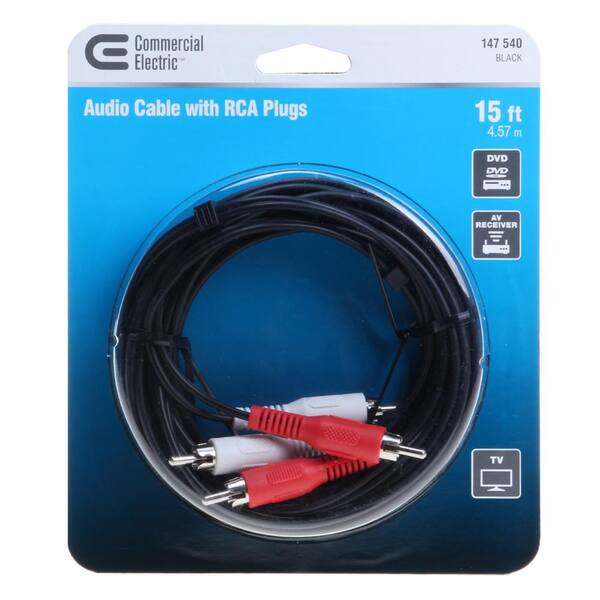 Rockville RXLRDRCA15 15ft XLR Male To Dual RCA Male Audio Cable – 100% Copper, Shielded