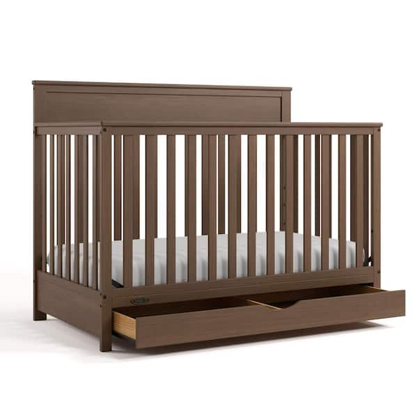 Shiloh Hazelnut 5-in-1 Convertible Crib with Drawer