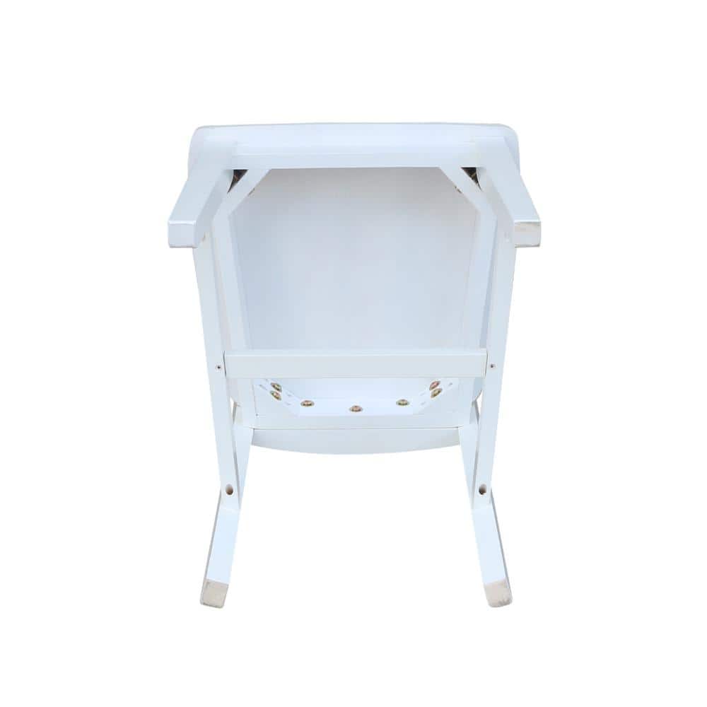 White High Back Solid Wood Slat Dining Chair Set