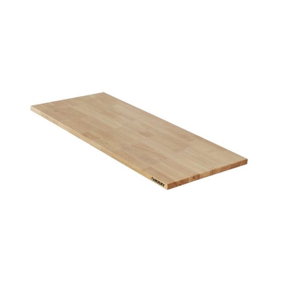 Husky 84 in. W x 23 in. D Solid Wood Work Surface for Heavy Duty Welded Steel Garage Storage System