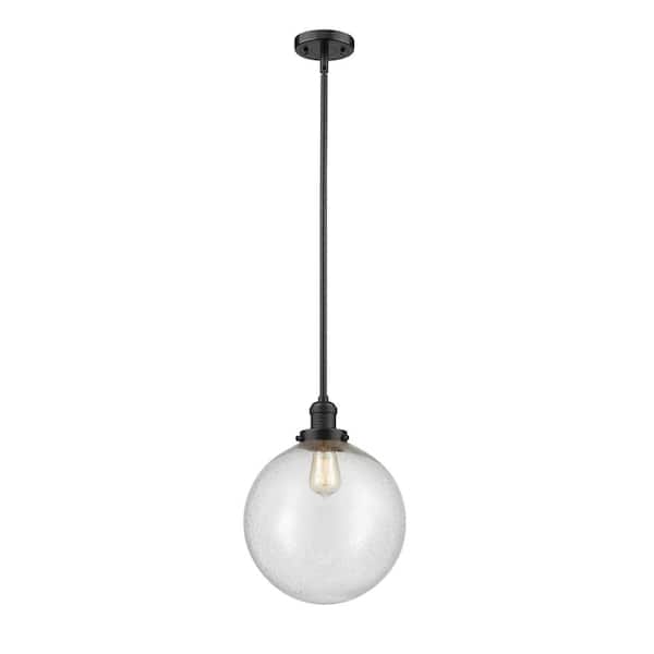Innovations Beacon 1-Light Oil Rubbed Bronze Globe Pendant Light with Seedy Glass Shade