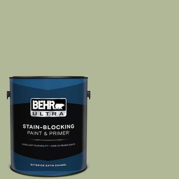 BEHR ULTRA 1 gal. #PPU11-08 Moss Print Satin Enamel Exterior Paint & Primer