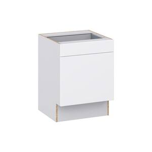 Fairhope Bright White Slab Assembled Accessible ADA Base Cabinet with 1 Drawer (24 in. W x 32.5 in. H x 23.75 in. D)