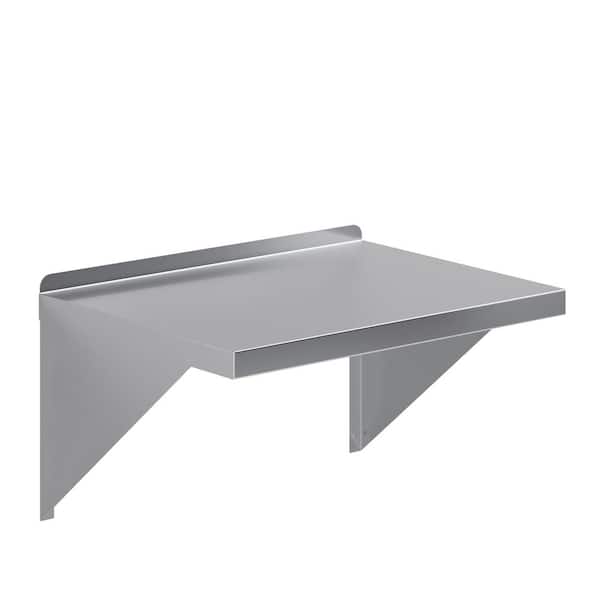 18 in. W x 24 in. D Stainless Steel Wall Shelf Square Edge Kitchen, Restaurant, Garage, Laundry Decorative Wall Shelf
