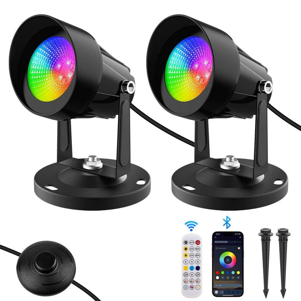 2-Pack 1600 Lumen Black Smart RGBW Stage Integrated LED Light with App & Remote, Music Sync, 16M Colors, Timer, Dimmable price history on PriceWatchPro