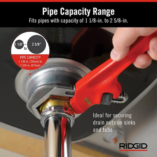 RIDGID 9-1/2 in. Offset Hex Jaw Pipe Wrench, Sturdy Plumbing Pipe 