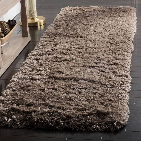 Polar Shag Mushroom 2 ft. x 8 ft. Solid Runner Rug