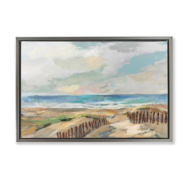 Stupell Industries Summer Beach Dunes by Silvia Vassileva Gray Floater Frame Nature Graphic Art Print 17 in. x 25 in.