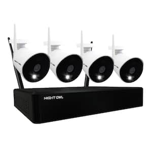 10-Channel 1080P 1TB NVR Security Camera System with 4 AC Wireless Bullet Spotlight Cameras