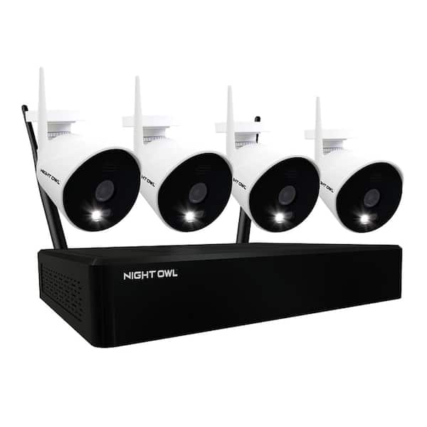 Night Owl 10-Channel 1080P 1TB NVR Security Camera System with 4 AC Wireless Bullet Spotlight Cameras