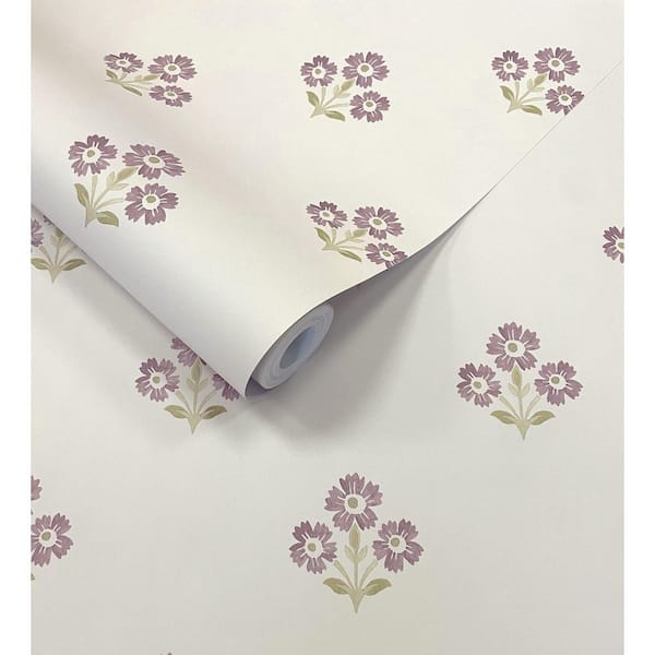 Neutral Mulberry Timeless Bloom Floral Wallpaper Print Non-Woven Non-Pasted Textured Wallpaper 57 sq. ft.