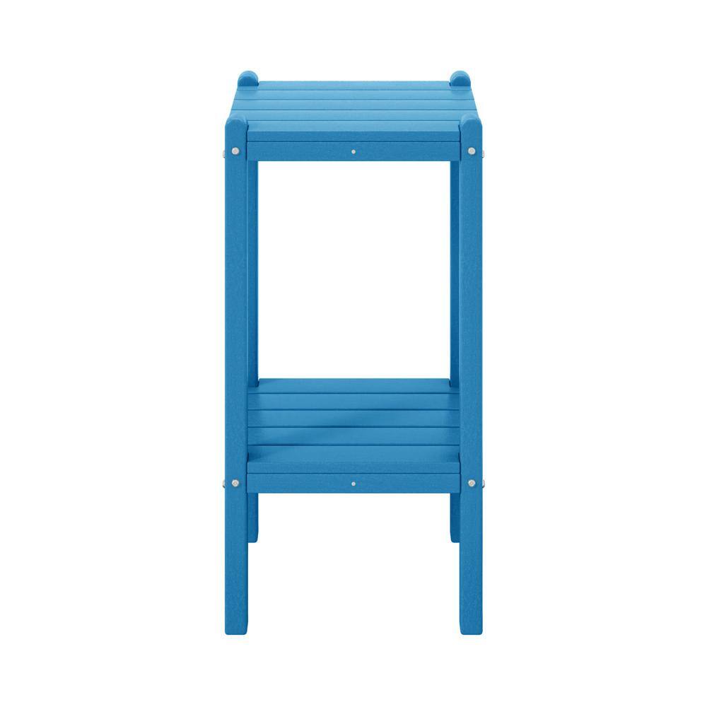 Laguna Pacific Blue HDPE All Weather Outdoor Two Shelf Table