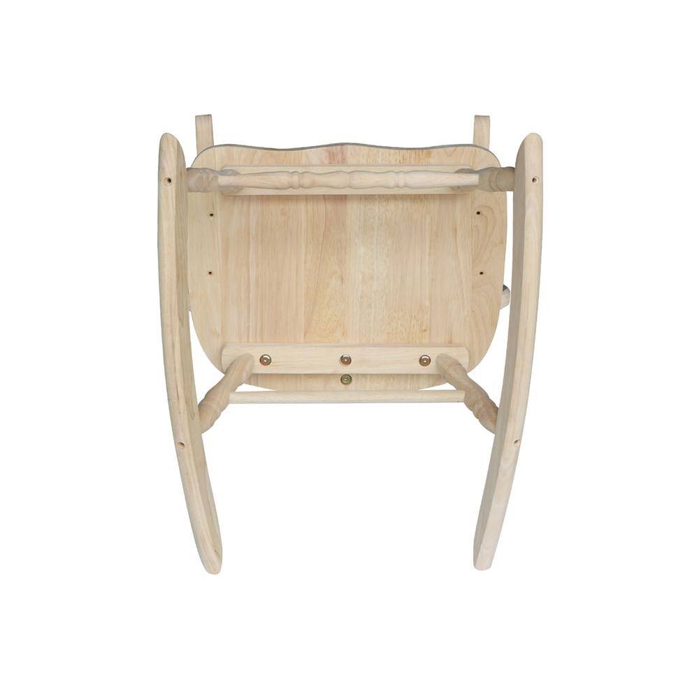 Traditional Unfinished Solid Wood Kids Rocker for Nursery and Playroom