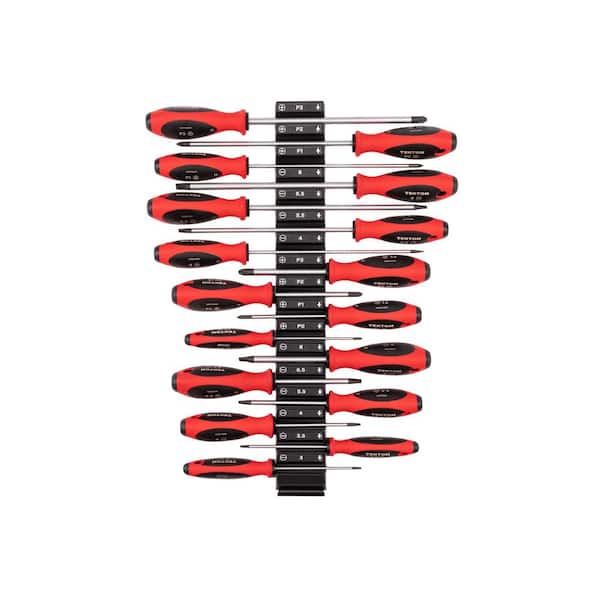 Phillips and Slotted Screwdriver Set with Modular Organizers - 4, 8 in. Shanks, 17-Piece (0-3, 3-8 mm)