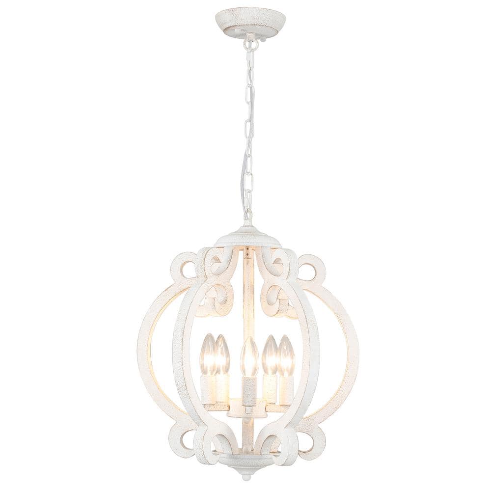 Tadesha 5-Light White Farmhouse Dimmable Global Lantern Chandelier Adjustable Kitchen Island Foyer Living Room Bedroom price history on PriceWatchPro