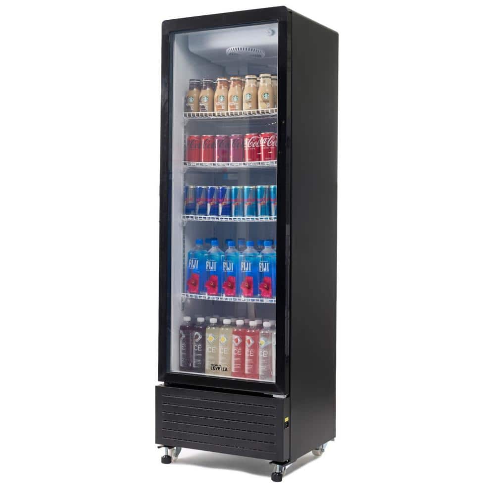 Black 10.0 Cu. Ft. Single Door Display Refrigerator with Glass Door