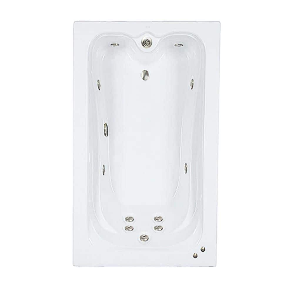 Premier 60 in. x 42 in. Acrylic Rectangular Alcove Whirlpool Bathtub with Reversible Drain in White price history on PriceWatchPro