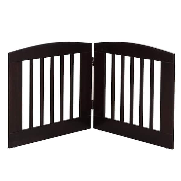 Camaflexi Ruffluv 24 in. H Wood 2-Panel Expansion Cappuccino Pet Gate