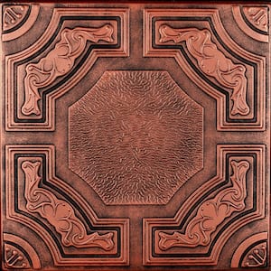 Evergreen Antique Copper 1.6 ft. x 1.6 ft. Decorative Foam Glue Up Ceiling Tile (21.6 sq. ft./Case)