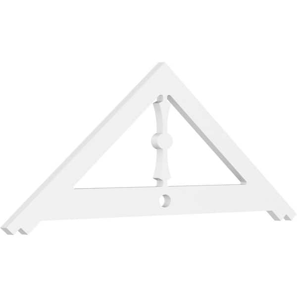 Ekena Millwork 1 in. x 48 in. x 18 in. (9/12) Pitch Artisan Gable Pediment Architectural Grade PVC Moulding