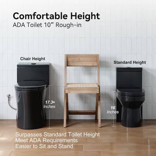 HOROW 21 Inch Tall Toilets, Extra High Toilets With Comfortable Chair Height Seat, 1.1/1.6 GPF Dual Flush Two-Piece Toilet, 12" Rough In Round Bowl