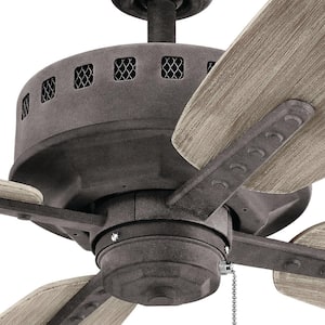 Eads Patio 52 in. Outdoor Weathered Zinc Downrod Mount Ceiling Fan with Pull Chain for Patios or Porches