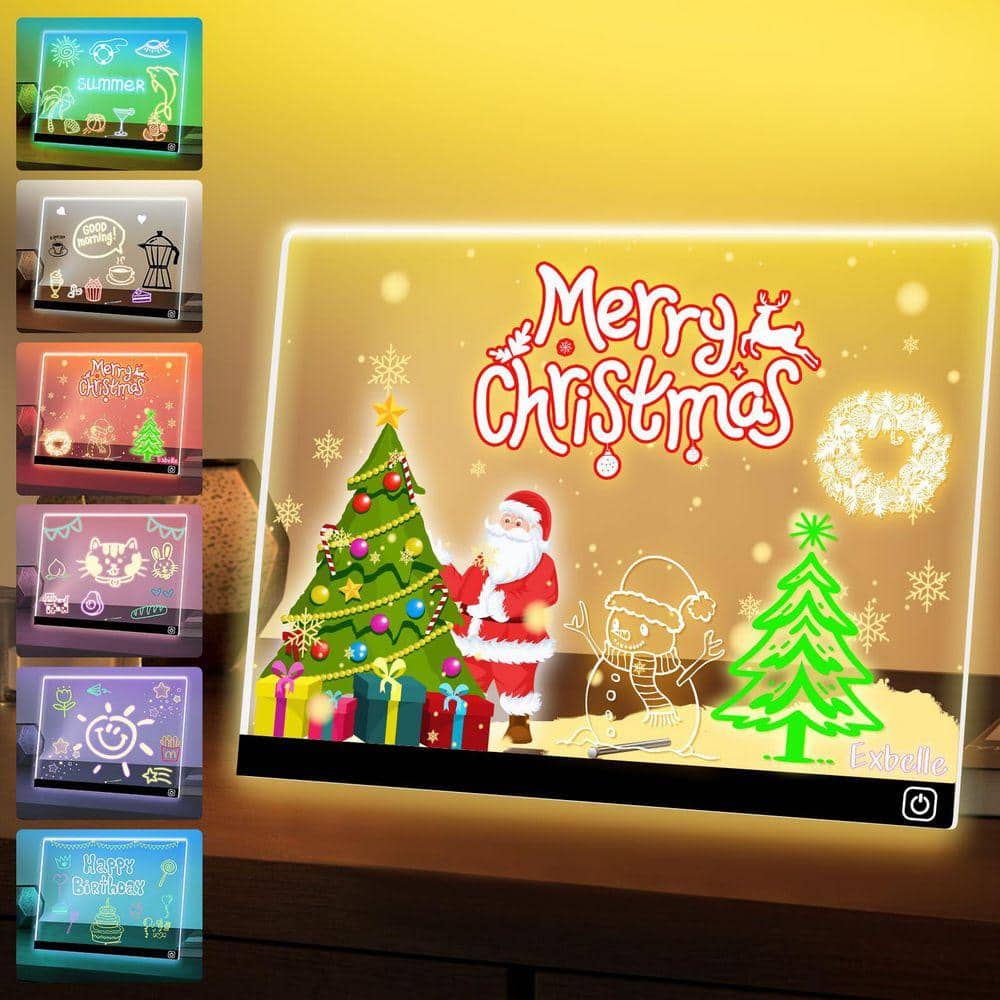 ホワイトボード LEDライト付き 2-Pack LED Acrylic Dry Erase Board with 7-Colors Light & 2-Modes