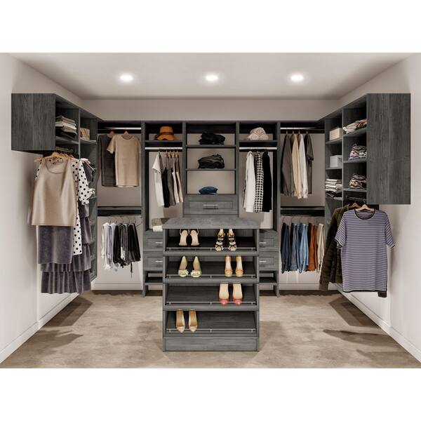 MODULAR CLOSETS Vista 31.5 in. W Grey Closet Island Freestanding