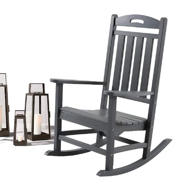 Polydun High-Eco Slate Grey Plastic Outdoor Rocking Chair PLN-R003