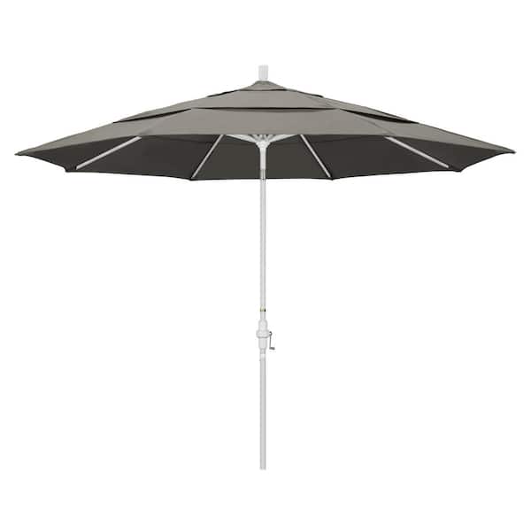 California Umbrella 11 ft. Aluminum Collar Tilt Double Vented Patio Umbrella in Taupe Pacifica