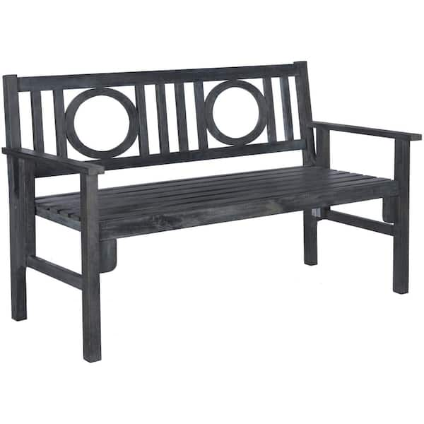 5ft - Renaissance - Bench - Backless - Oak Wooden Slats - Cast Aluminum  Frame - Park Warehouse