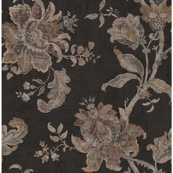 56 sq. ft. Ironwork and Russett Etched Jacobean Prepasted Paper Wallpaper Roll