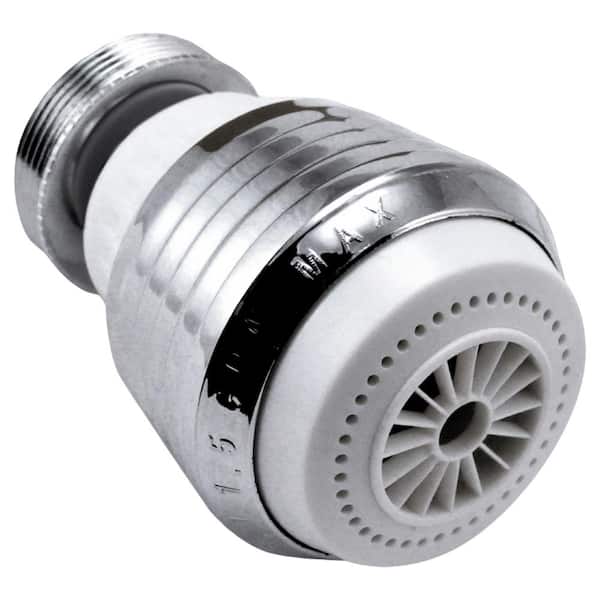 1.5 GPM 1.37-in. Dual-Threaded Pressure-Compensating Dual-Spray Faucet Aerator in Chrome/White (50-Pack)