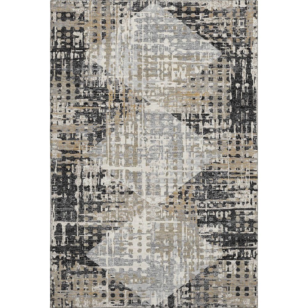 Mayfield Premium Machine Washable Abstract AMF2116 Black 10 ft. x 14 ft. Area Rug price history on PriceWatchPro