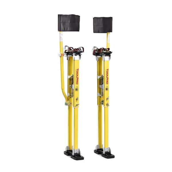 36 in. to 48 in. Magnesium Adjustable Drywall Stilts with Soft Straps