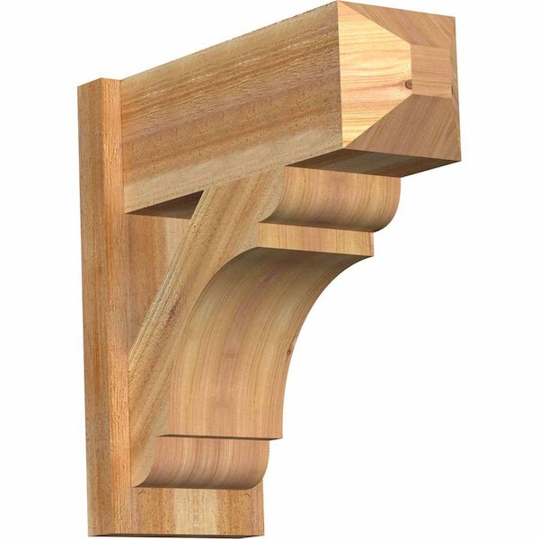Ekena Millwork 8 in. x 20 in. x 20 in. Western Red Cedar Olympic Craftsman Rough Sawn Outlooker