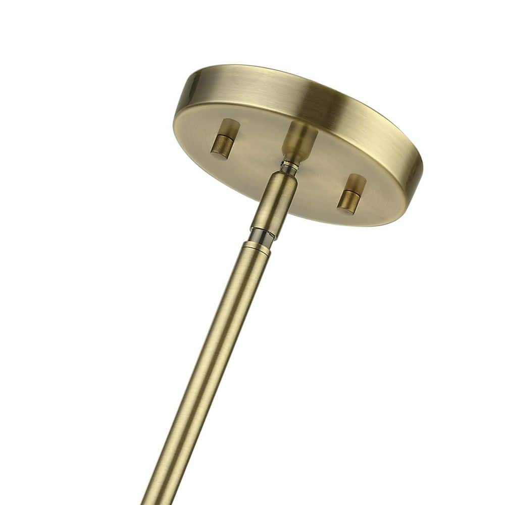 Copenhagen Antique Brass 5-Light Mid-Century Modern Chandelier