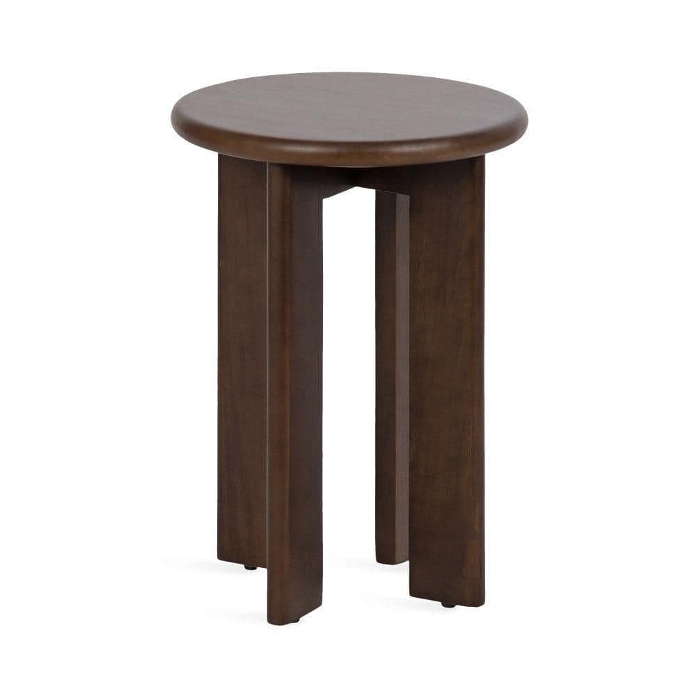 Seebeck 14 in. Dark Brown Round Solid Wood End Table price history on PriceWatchPro