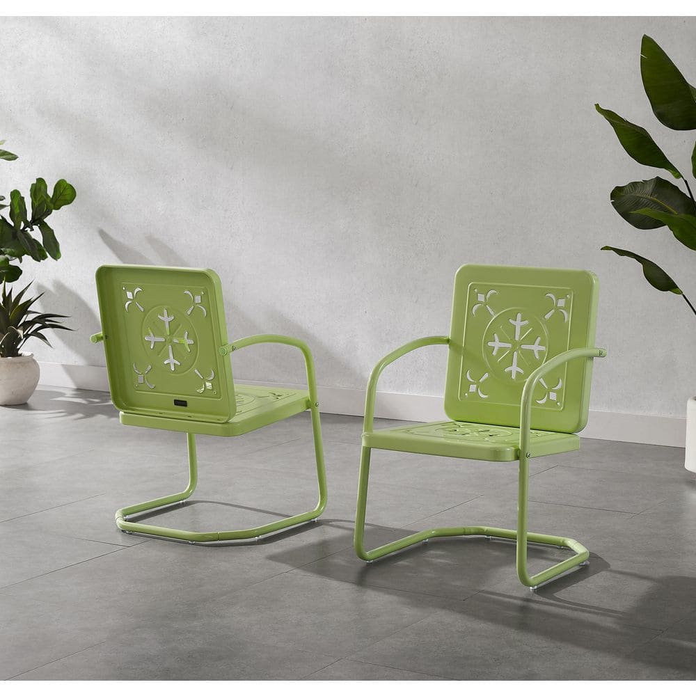 CROSLEY FURNITURE Azalea Key Lime Metal Outdoor Lounge Chair Set