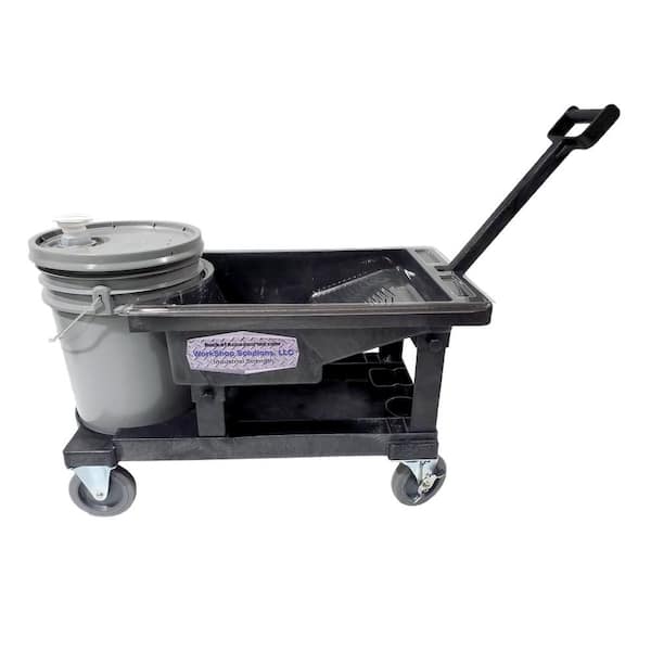 Workshop Solutions, LLC Painter's Tray Utility Dolly Cart with 3 Vacuum Formed Disposable Paint Liners 15.25 in. Width - Bucket not Included