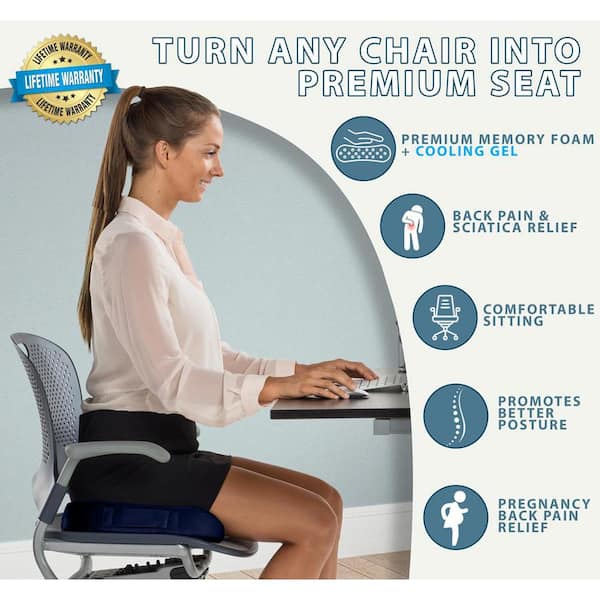 Node Gel-enhanced Memory Foam Seat Cushion, Velour Ergonomic