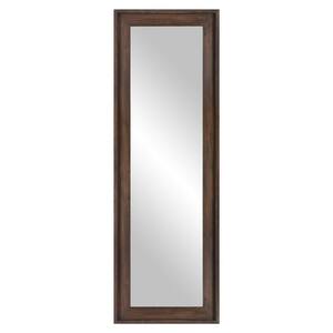 19 in. x 57 in. Burnt Tobacco Wood Framed Full Length Wall or Leaner Mirror