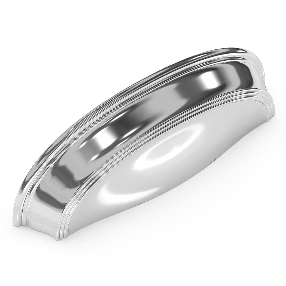 Chrome Brushed Cup Pull with Mounting Hardware