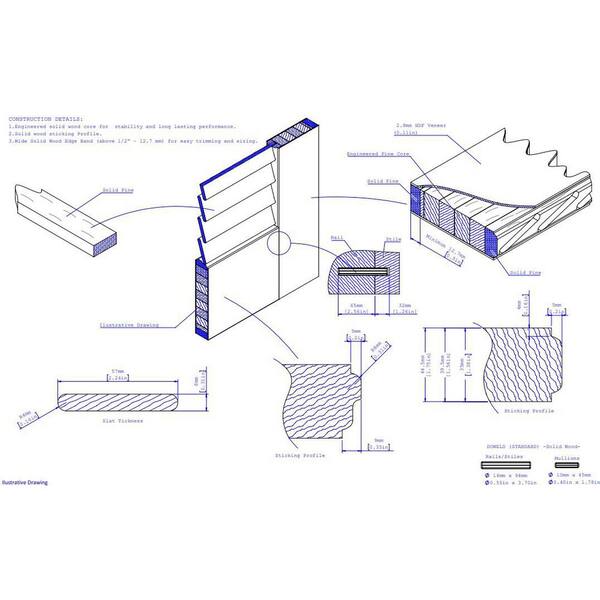 Frameport 36 in. x 80 in. Plantation Louver/Louver 1-3/8 in. Solid